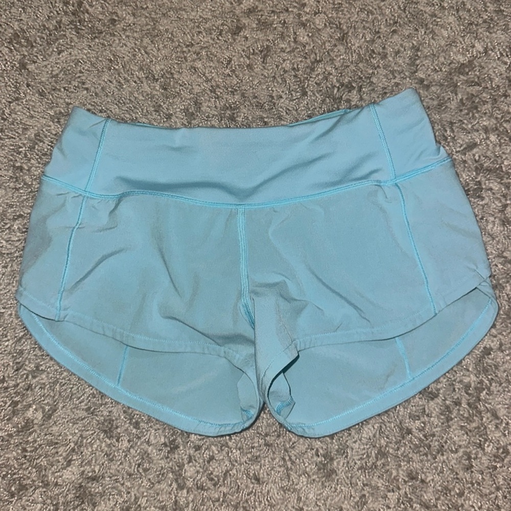lululemon cyan blue shorts speed ups 2.5 low rise